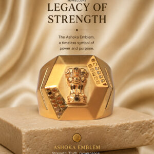 ASHOKA EMBLEM DESIGN GOLD GENTS RING 22KT