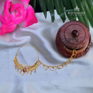 Gold Nath with Drop Pearl
