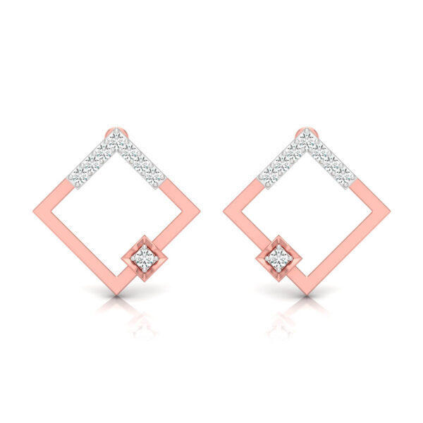 ROSE GOLD DIAMOND EAR STUD FOR WOMEN