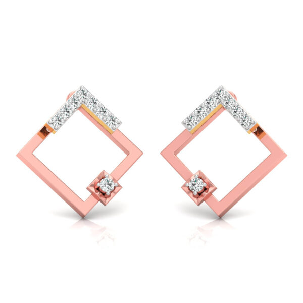 ROSE GOLD DIAMOND EAR STUD FOR WOMEN