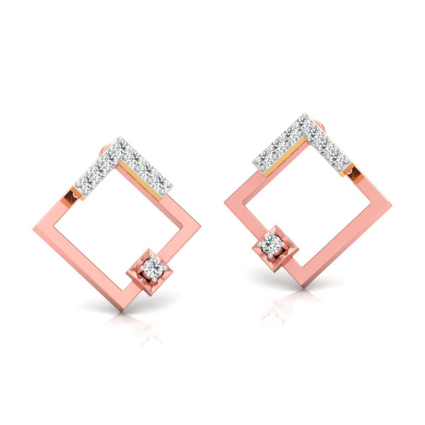 ROSE GOLD DIAMOND EAR STUD FOR WOMEN