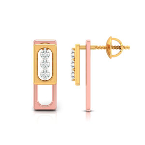 BUTTON EAR STUD FOR WOMEN