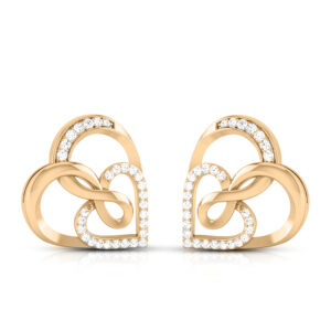 LOVE HEARTS DIAMOND EAR STUD 18kt GOLD