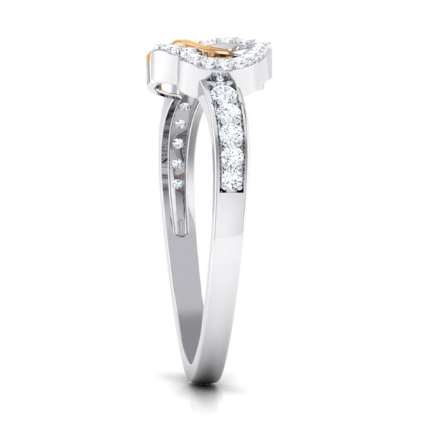 Valentine Rings Two heart shape Gold mix Platinum