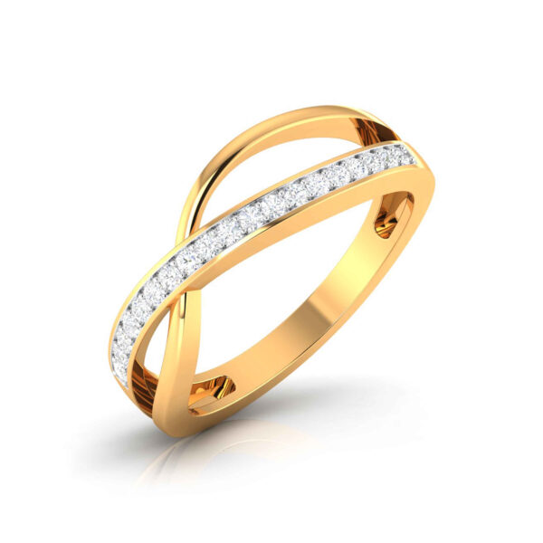 Eva Round With Wave Design Diamond Ring