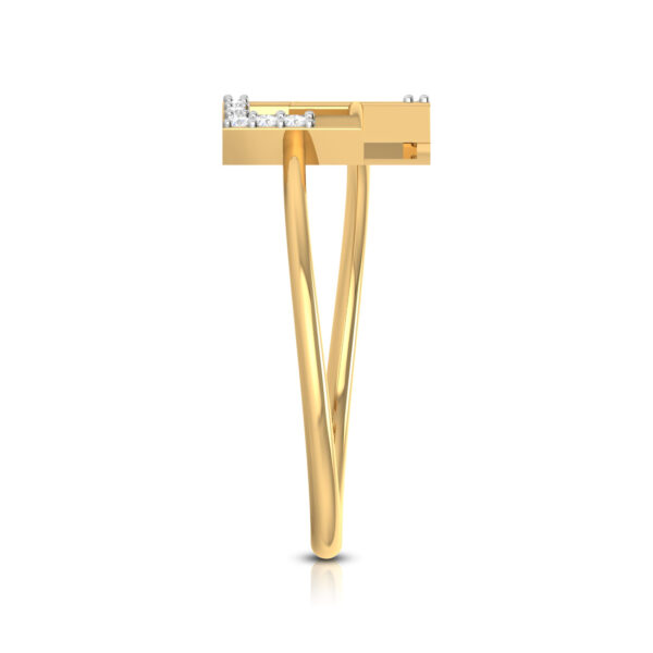 TWO SQUARE SHAPE DIAMOND LADIES RING 18kt GOLD