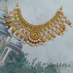 TRADITIONAL INDIAN GOLD NECKLACE FOR WEDDING