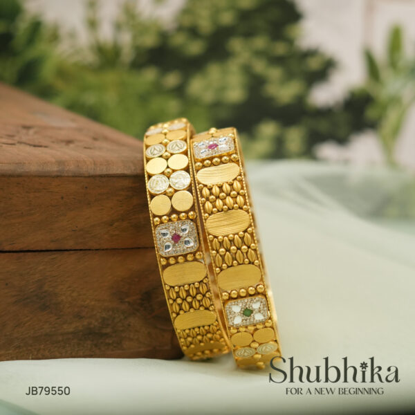 1 PAIRS BANGLE FOR WOMEN GOLD 22kt