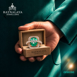 Natural Diamond Emerald Ring for Women