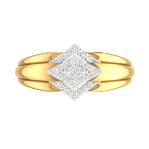 DIAMOND G RING WITH 18kt GOLD