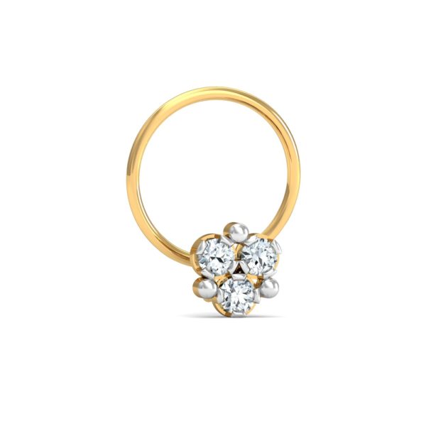 DIAMOND NOSE PING WITH 18kt GOLD