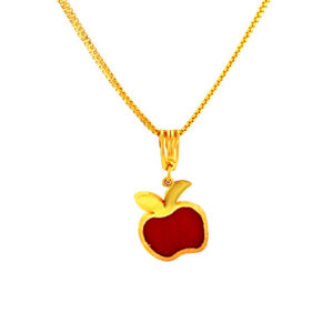 Traditional Textured Yellow Gold 22k KIDS PENDENT SET