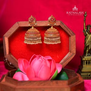 Marriage Golden Chandbali Jhumka Earrings
