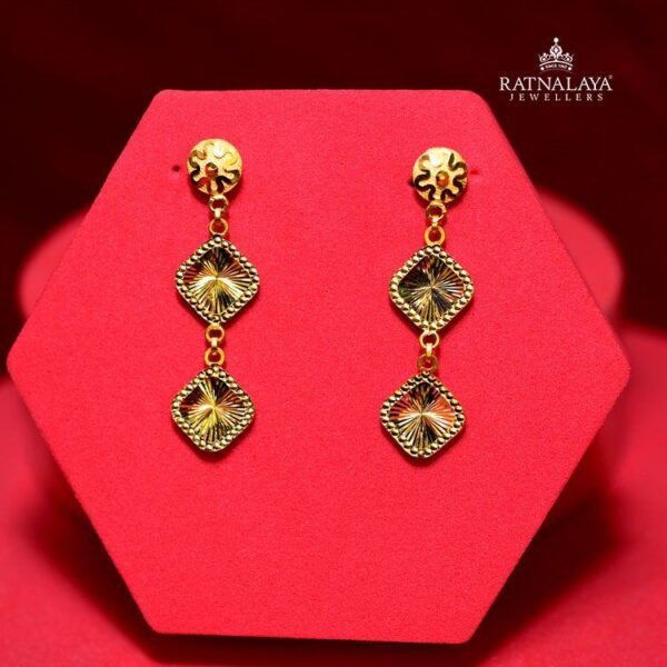 Square shape Double layer Earrings
