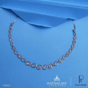 Heptagon Shape Platinum Necklace