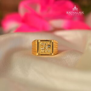 Swastik Design Gents Gold Ring