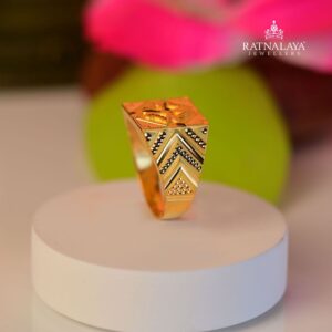 Swastik Design Gents Gold Ring