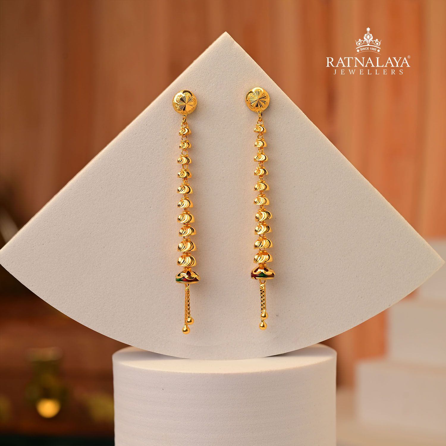 Ab crystal clip on earrings, long gold dangle drop non pierced - Ruby Lane