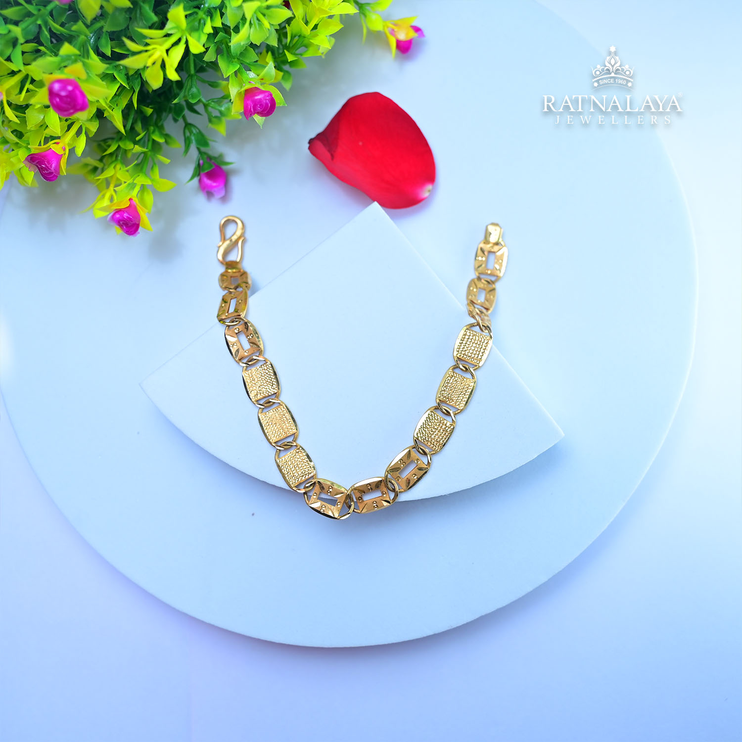 Rubans 22K Gold Plated Zirconia Studded Elegant Bracelet
