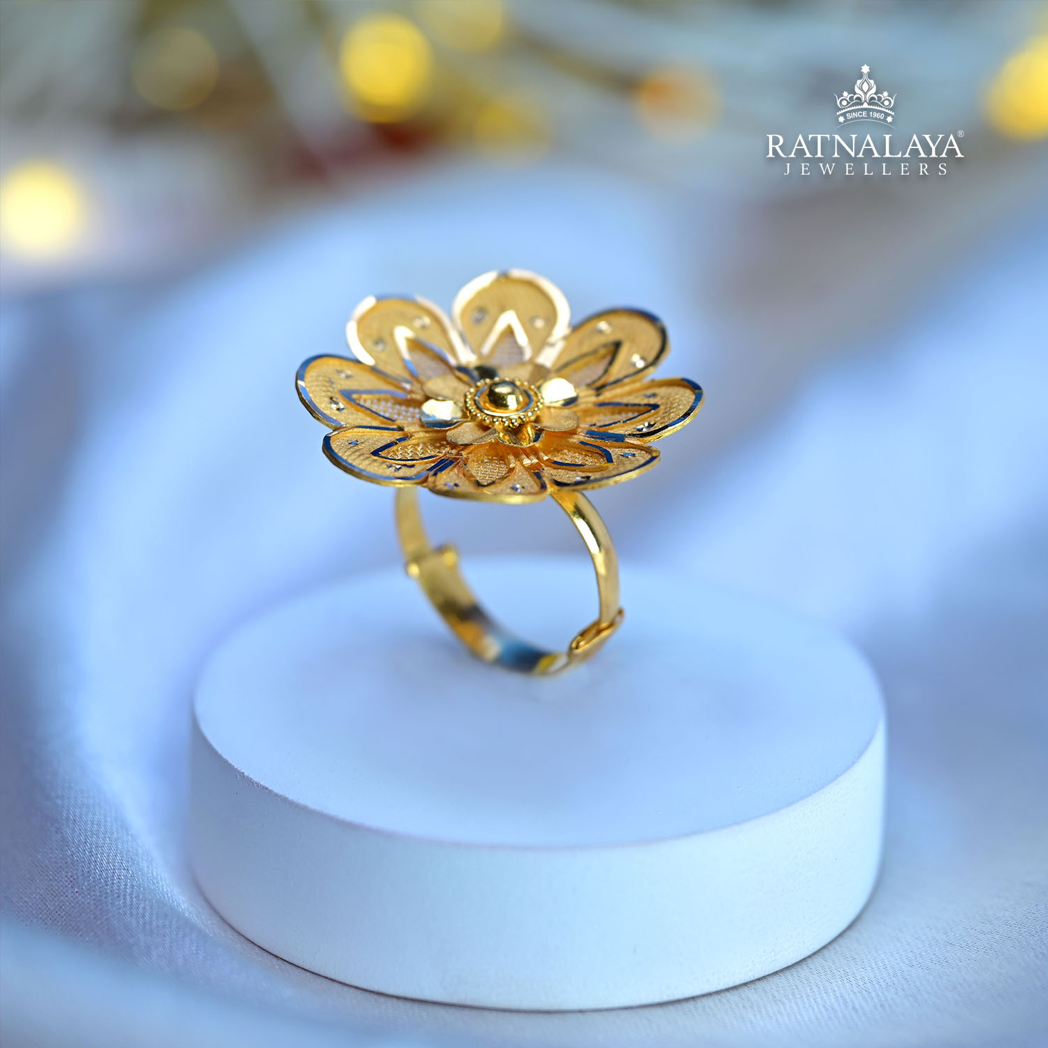 Gold Finish Cubic Zirconia Solitaire Cocktail Ring Design by Ananta  Jewellery at Pernia's Pop Up Shop 2024