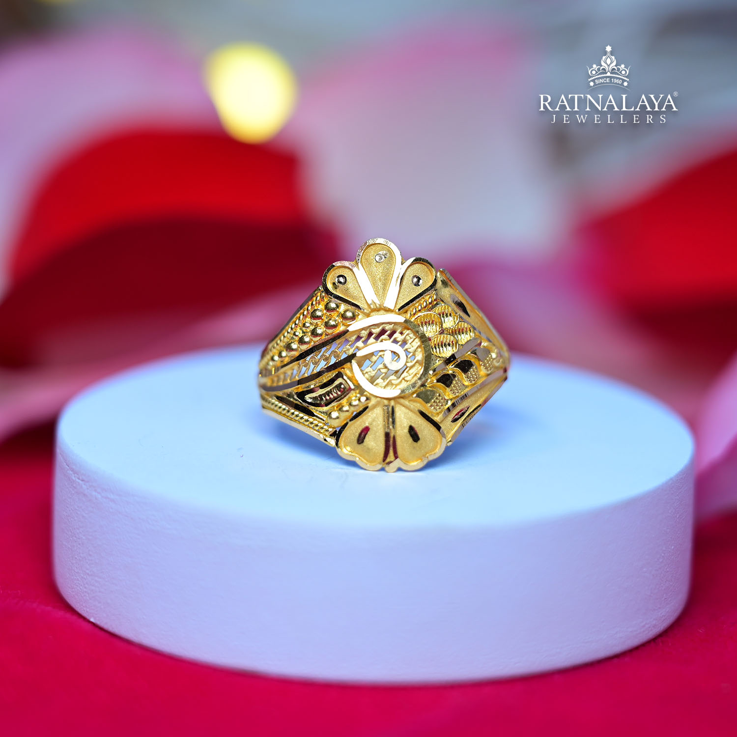 Ladies Ring Design Gold With White Crystal Stone | Best Imitation Jewe –  Jewellery Hat
