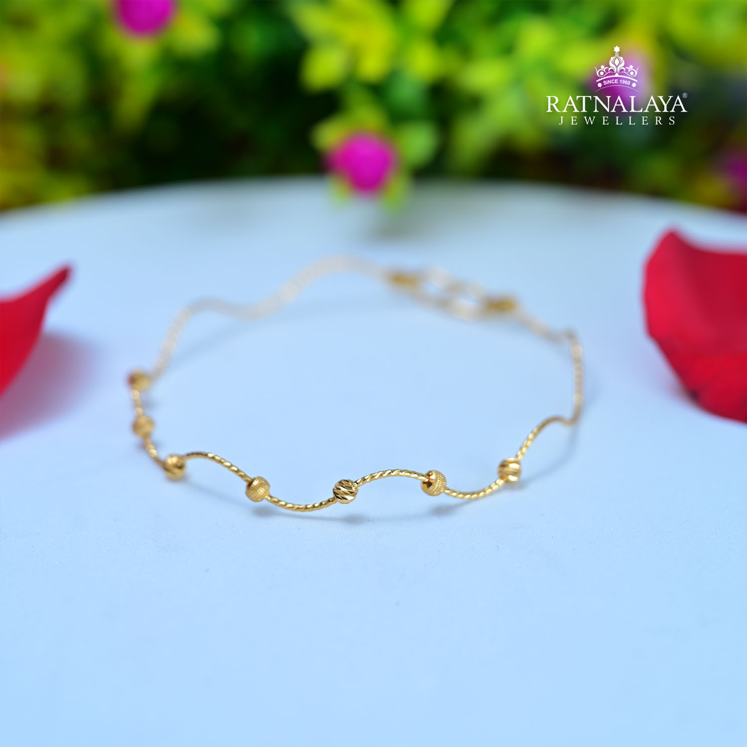 Delicate Pearl Bracelet in 22ct Gold | Multi Strand Pearl Bracelet