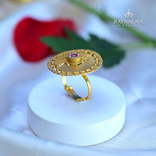 Yellow 22kt Antique Gold Ring for Women