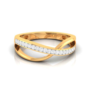 Eva Round With Wave Design Diamond Ring