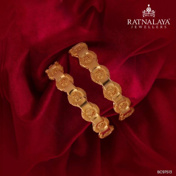 RATNALAYA TURKISH BANGLE FOR WOMEN 1PAIR 18kt PURE GOLD