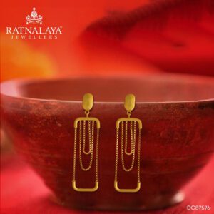 FANCY DESIGN EARRINGS BY RATNALAYA 22kt GOLD